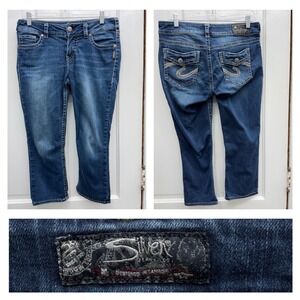 Silver Jeans Suki Mid Denim Jean Capri Capris Super Stretch Women's 30 x 22